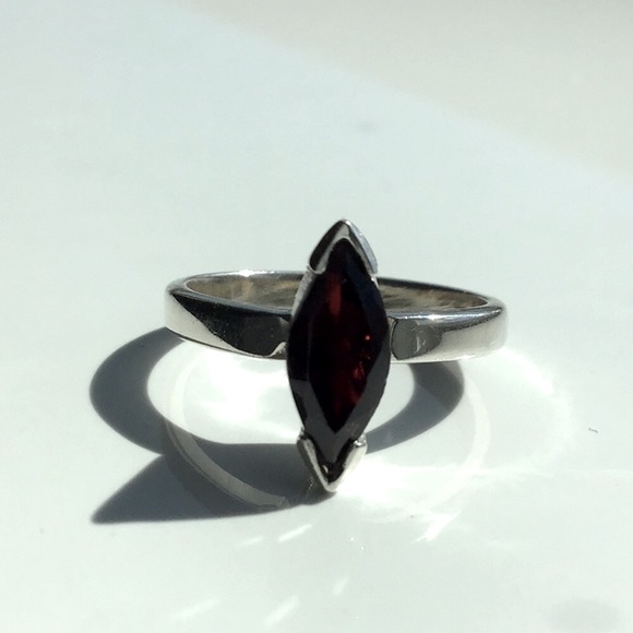 ❤️NEW! Garnet Marquis In Solid Tested Sterling❤️ - Picture 1 of 6